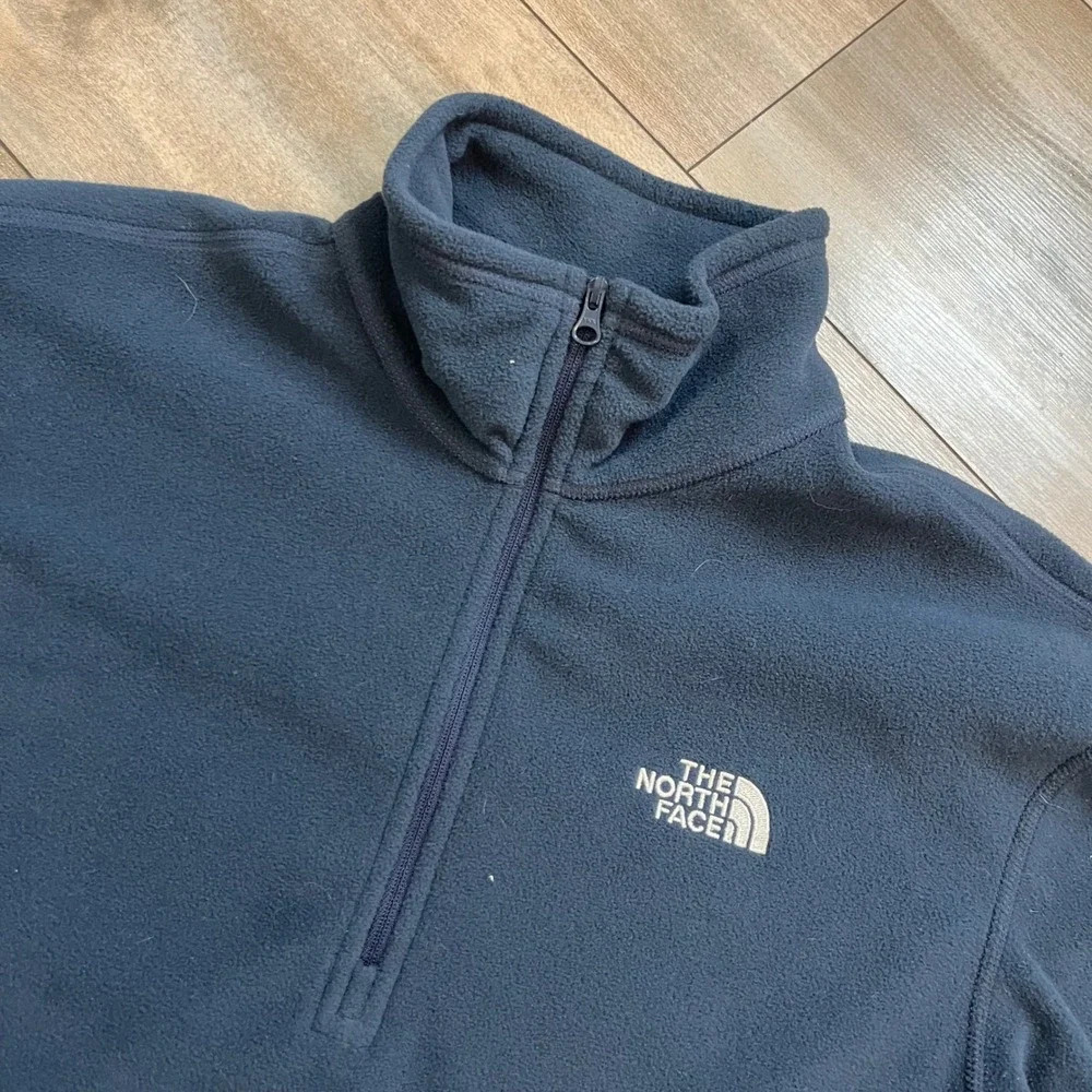 The North Face Mens Navy Blue TKA 100 Quarter Zip Fleece Pullover S Small